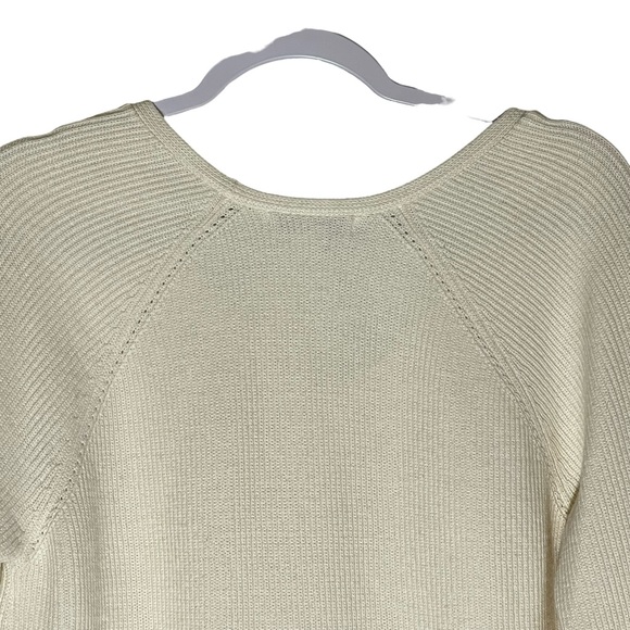 Athleta Ivory Switchback Merino Wool Cotton Blend Sweater Oversized sz Small - Picture 8 of 11